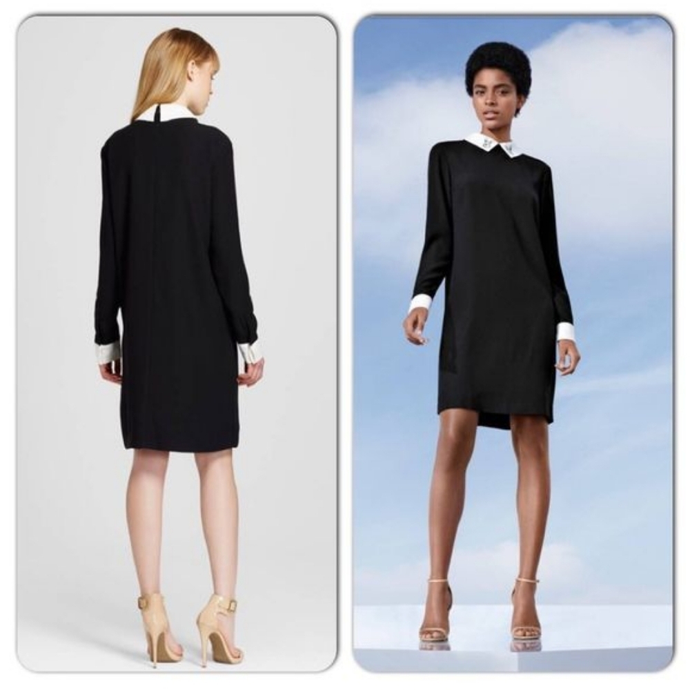 Victoria Beckham Black Dress with White Details